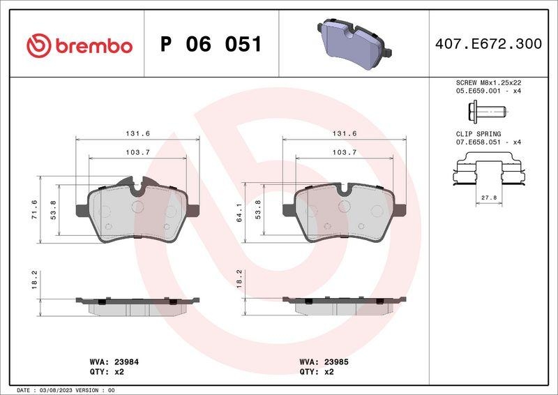 BREMBO Bremsbelagsatz, Scheibenbremse XTRA LINE