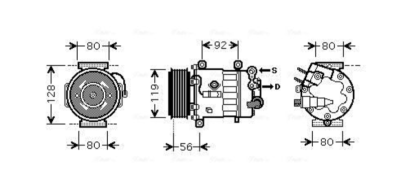 AVA QUALITY COOLING Kompressor, Klimaanlage