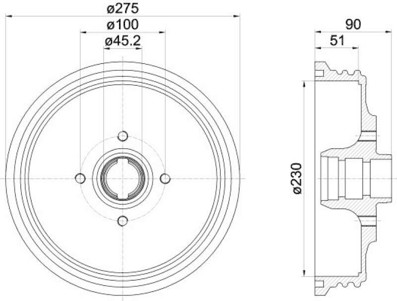 2x HELLA Brake Drum