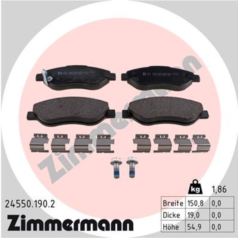 ZIMMERMANN Bremsbelagsatz, Scheibenbremse