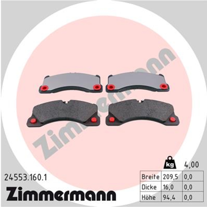 ZIMMERMANN Brake Pad Set, disc brake