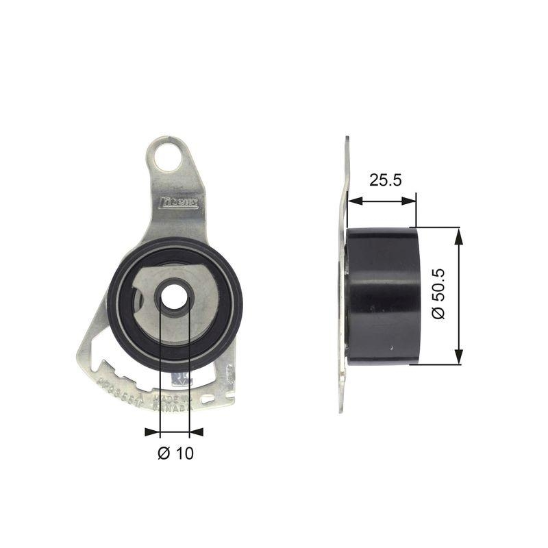 GATES Tensioner Pulley, timing belt PowerGrip®