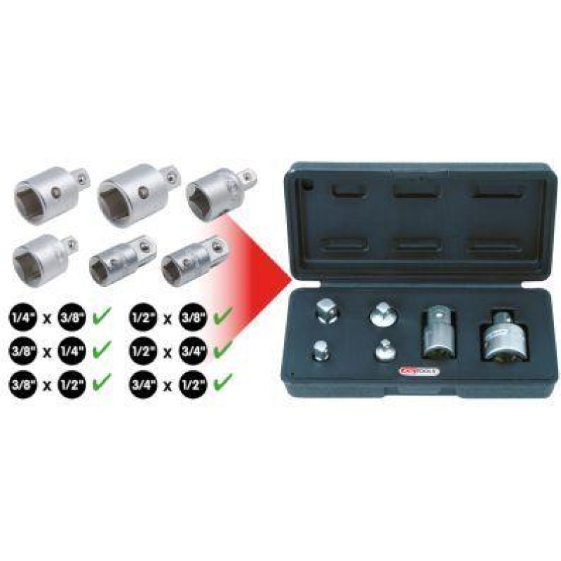 KS TOOLS Increasing/Reducing Adapter Set, ratchet
