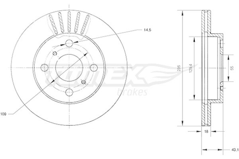 2x TOMEX Brakes Bremsscheibe