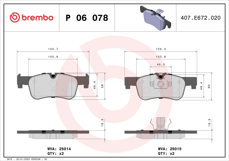 BREMBO Bremsbelagsatz, Scheibenbremse XTRA LINE