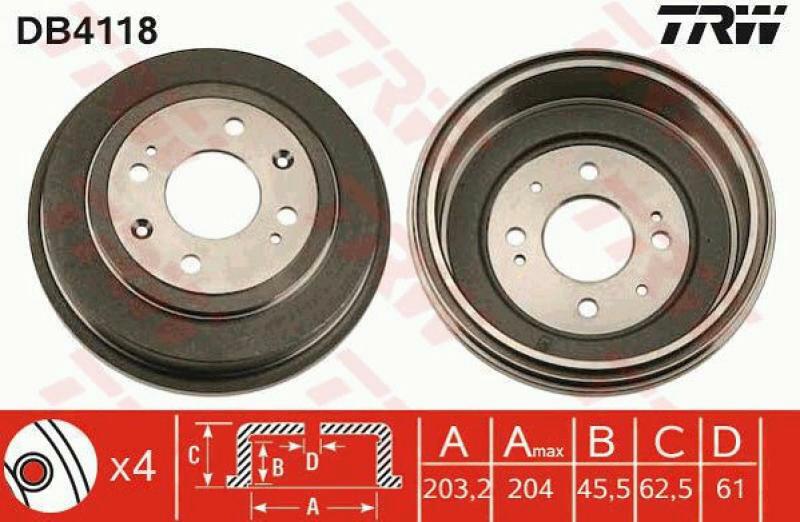 2x TRW Bremstrommel