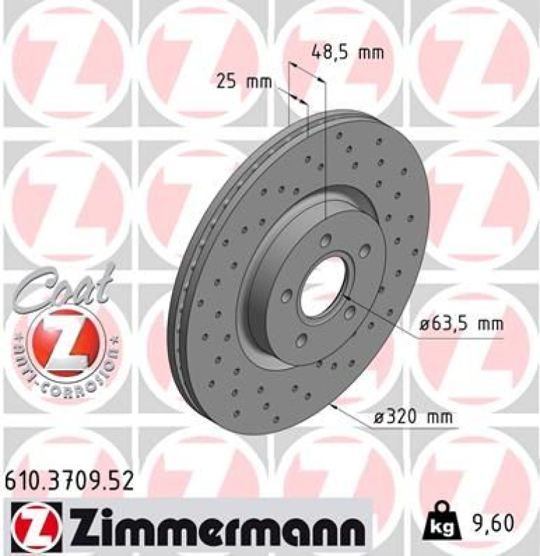2x ZIMMERMANN Brake Disc SPORT BRAKE DISC COAT Z