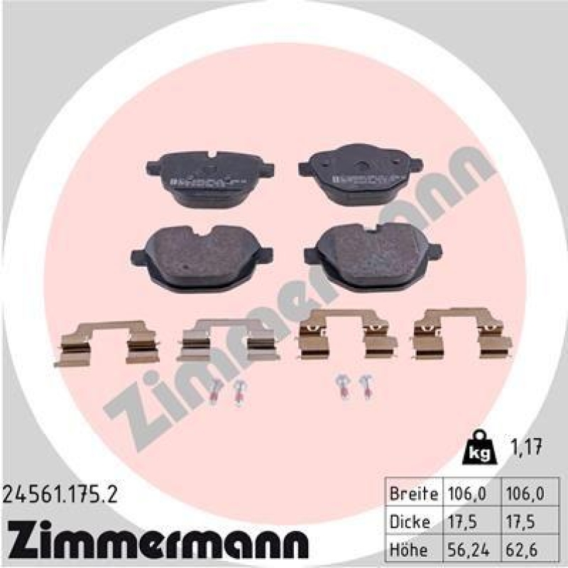 ZIMMERMANN Brake Pad Set, disc brake