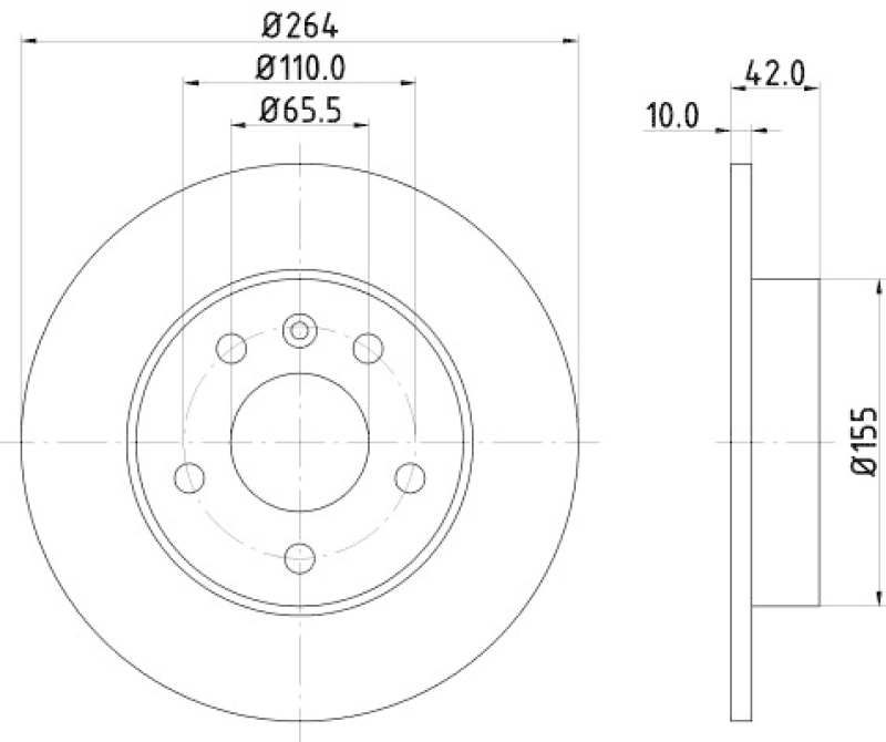 2x HELLA Bremsscheibe PRO