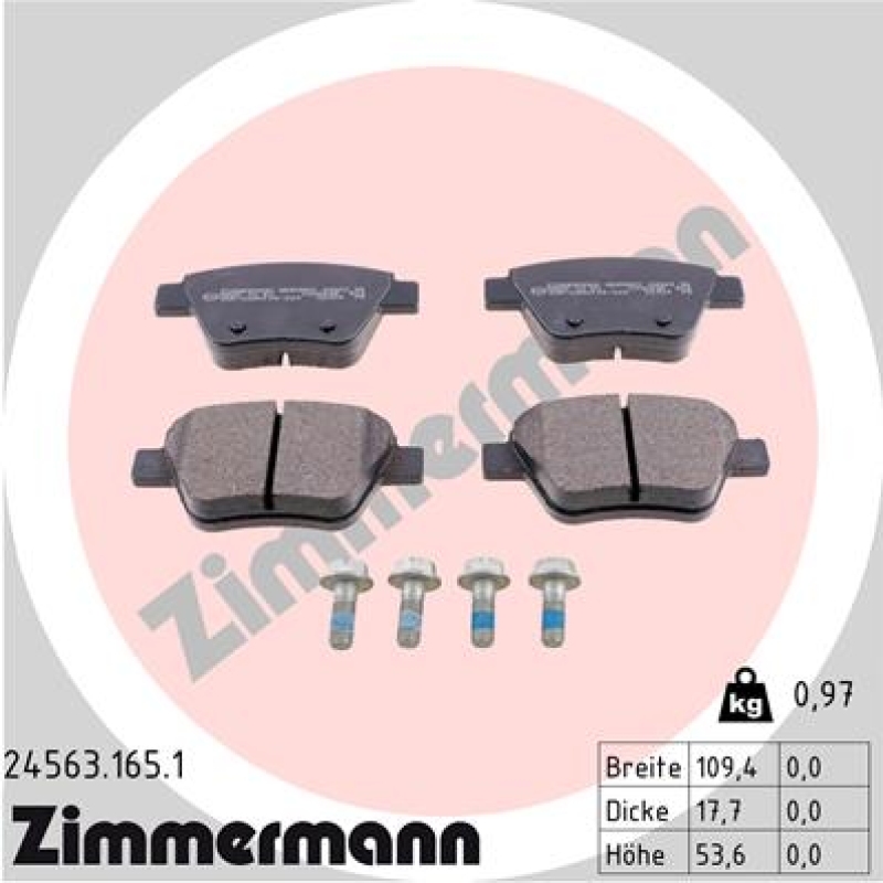 2x ZIMMERMANN Bremsscheiben Ø272mm + Beläge Hinten passend für VW Golf 6 Audi A3
