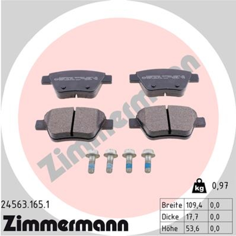 ZIMMERMANN Bremsbelagsatz, Scheibenbremse