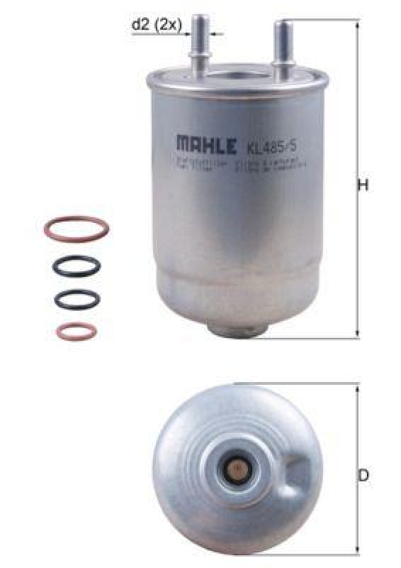 MAHLE Kraftstofffilter KL 485/5D