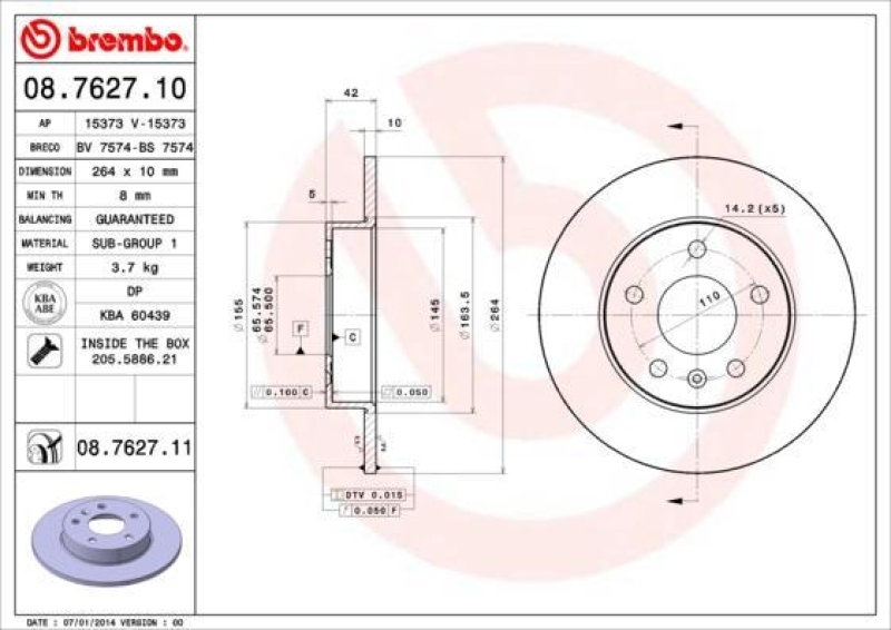 Brembo Bremsscheiben + Bremsbeläge Vorne Hinten passend für Opel Meriva Zafira