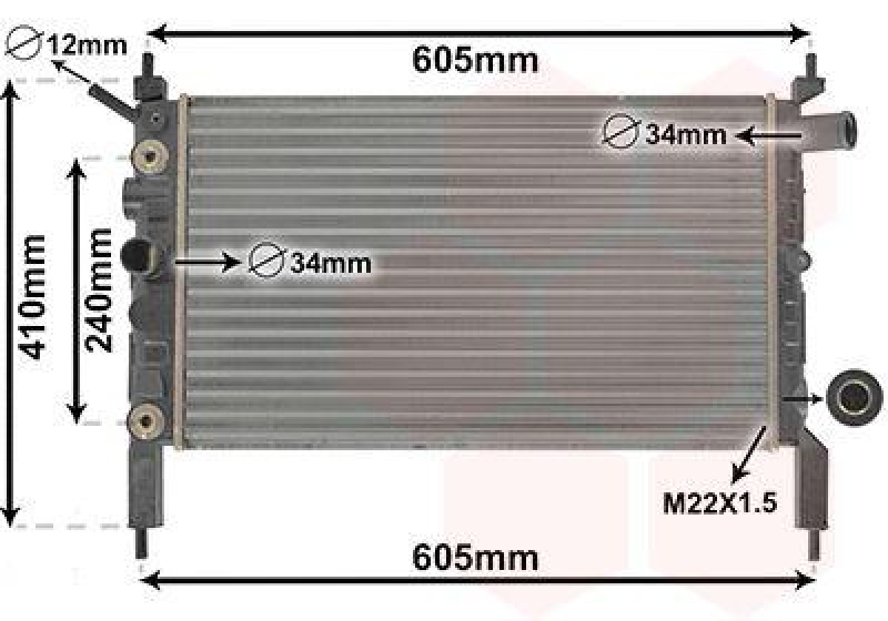 VAN WEZEL Radiator, engine cooling