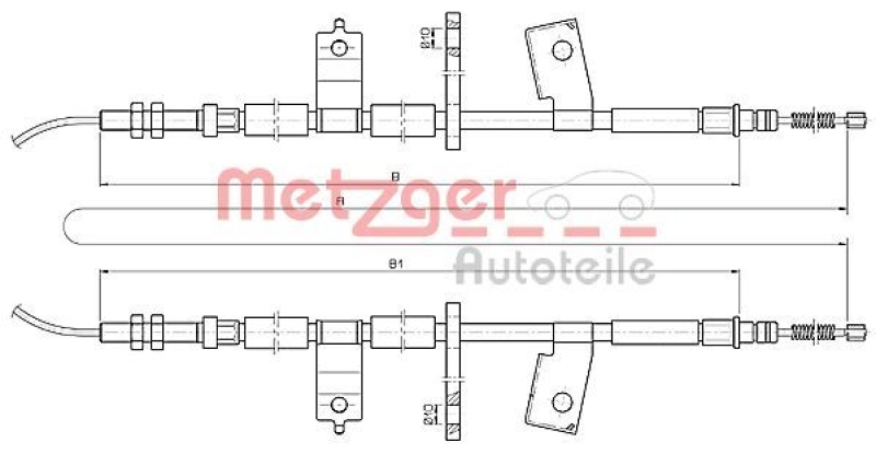 METZGER Seilzug, Feststellbremse GREENPARTS 173513