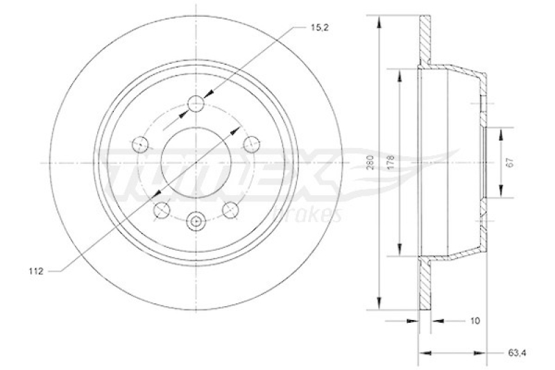 2x TOMEX Brakes Bremsscheibe