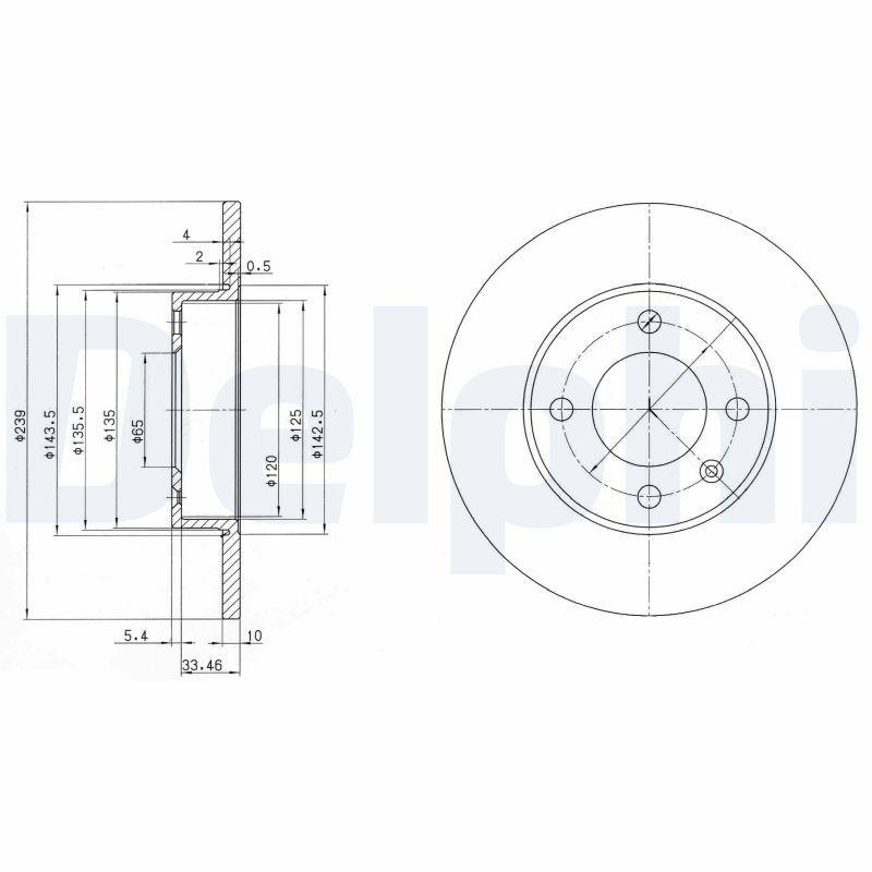 2x DELPHI Bremsscheibe BG2117