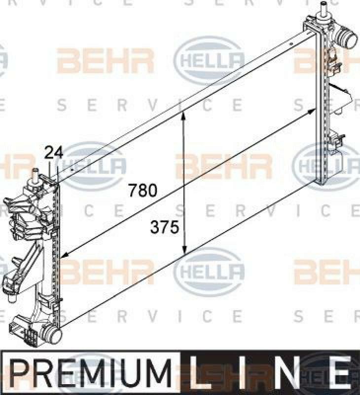 HELLA Kühler, Motorkühlung BEHR HELLA SERVICE *** PREMIUM LINE ***