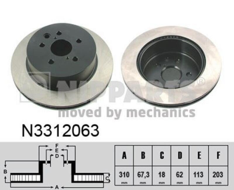 2x NIPPARTS Brake Disc
