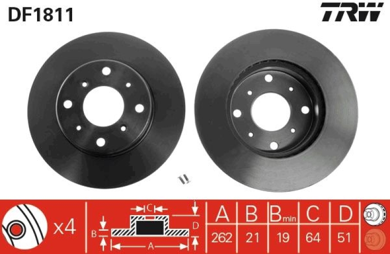 2x TRW Brake Disc