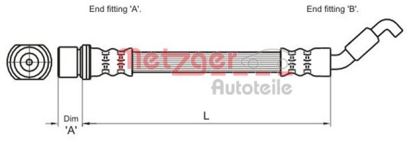 METZGER Bremsschlauch 4110027