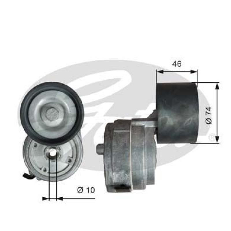 GATES Belt Tensioner, V-ribbed belt FleetRunner™