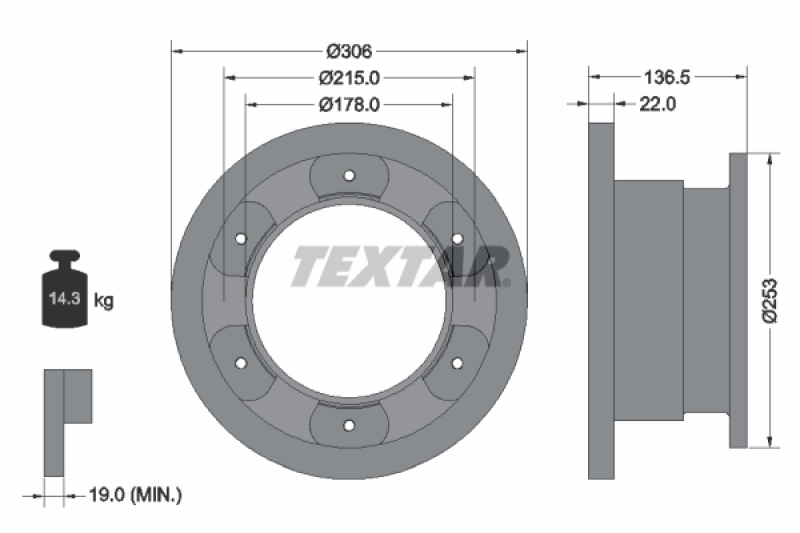 2x TEXTAR Bremsscheibe