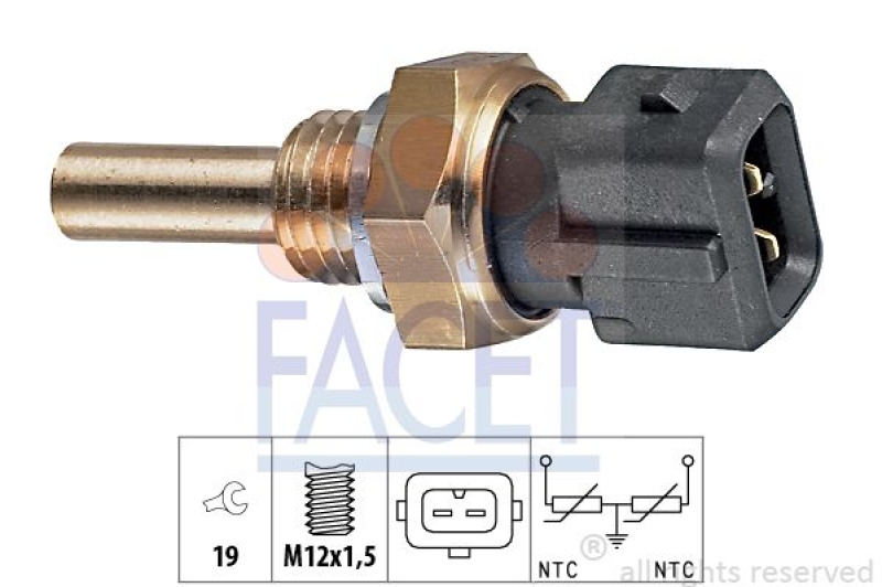 FACET Sensor, Kühlmitteltemperatur Made in Italy - OE Equivalent