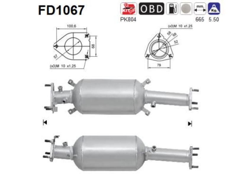 AS Ru&szlig;-/Partikelfilter, Abgasanlage FD1067