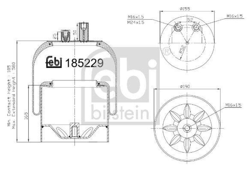 FEBI BILSTEIN Federbalg, Luftfederung 185229