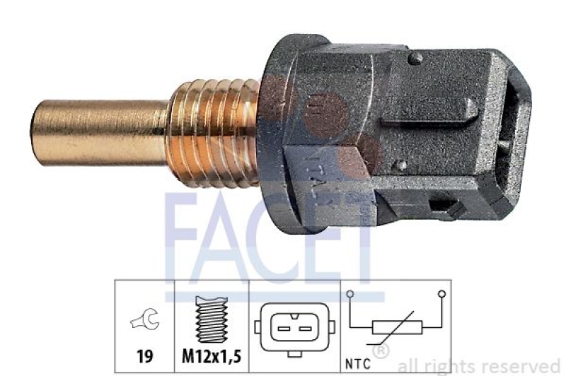 FACET Sensor, coolant temperature Made in Italy - OE Equivalent