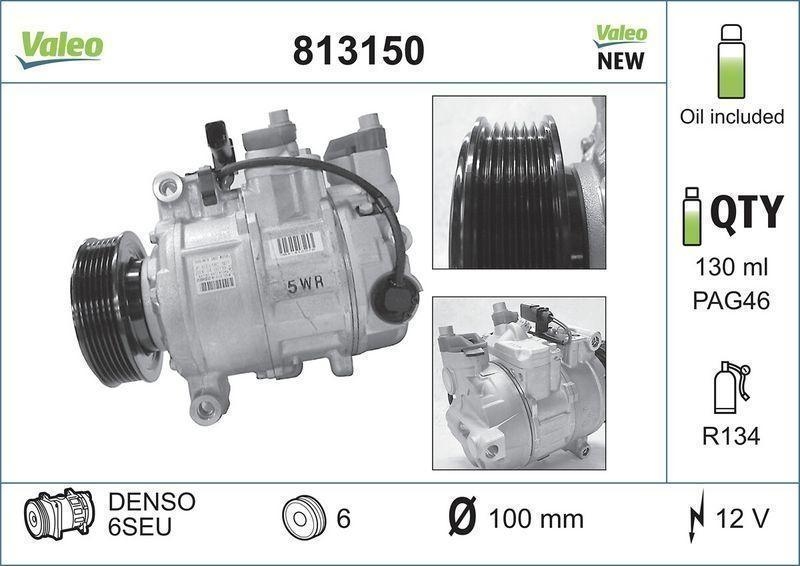 VALEO Klimaanlage Klimakompressor CORE-FLEX 813150 passend für AUDI A4 B...