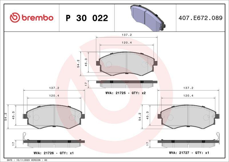 BREMBO Brake Pad Set, disc brake PRIME LINE