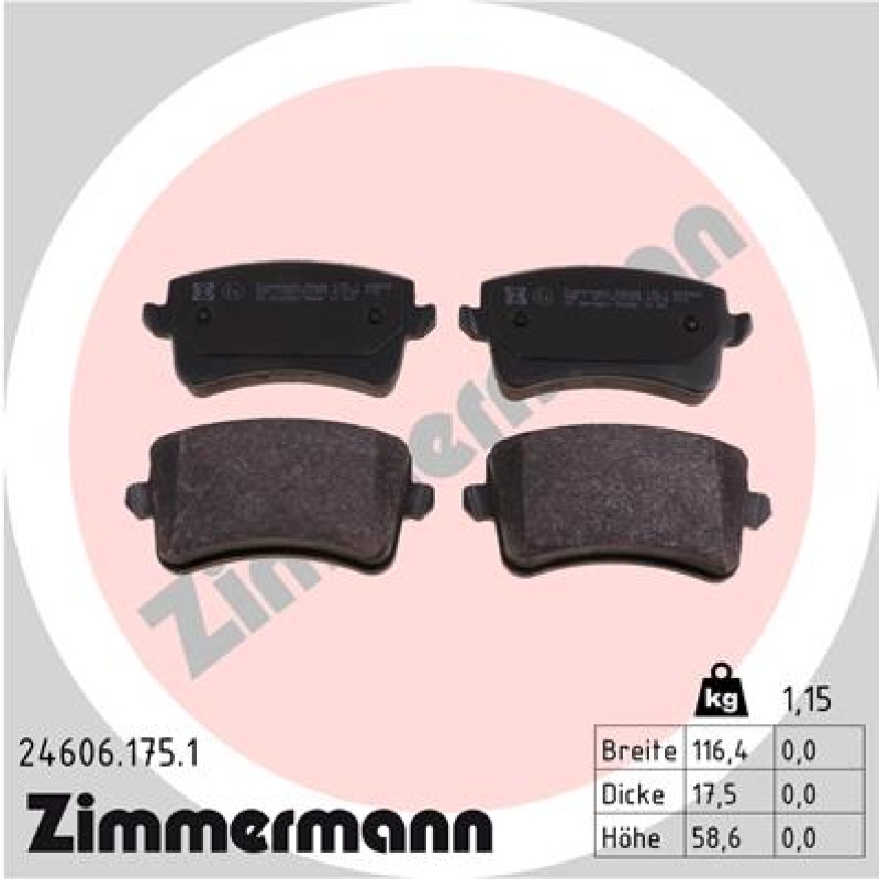 ZIMMERMANN Brake Pad Set, disc brake