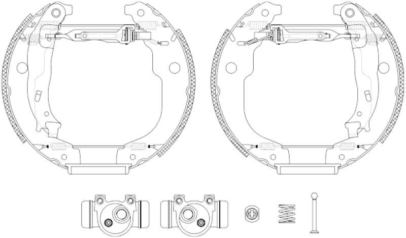 HELLA Brake Shoe Set Shoe Kit Pro