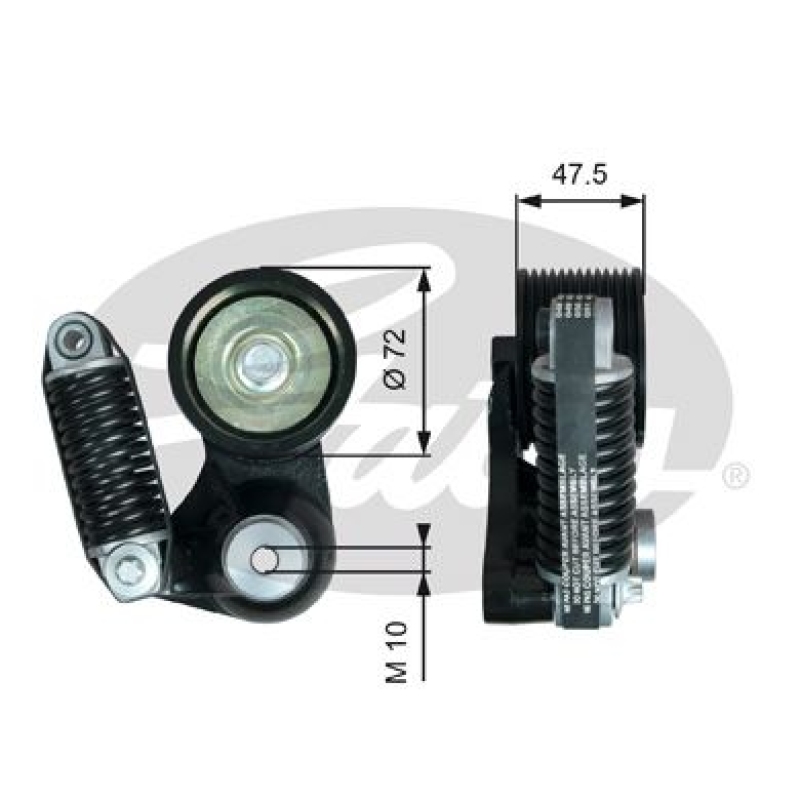 GATES Belt Tensioner, V-ribbed belt FleetRunner™