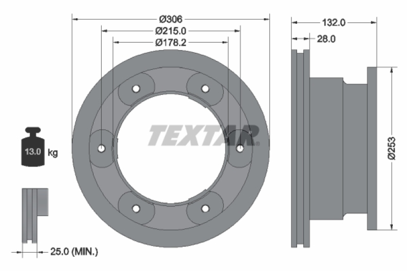 2x TEXTAR Brake Disc PRO