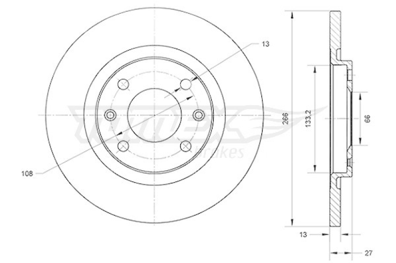 2x TOMEX Brakes Brake Disc