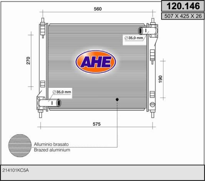 AHE Radiator, engine cooling