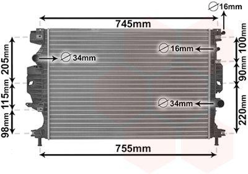 VAN WEZEL Radiator, engine cooling