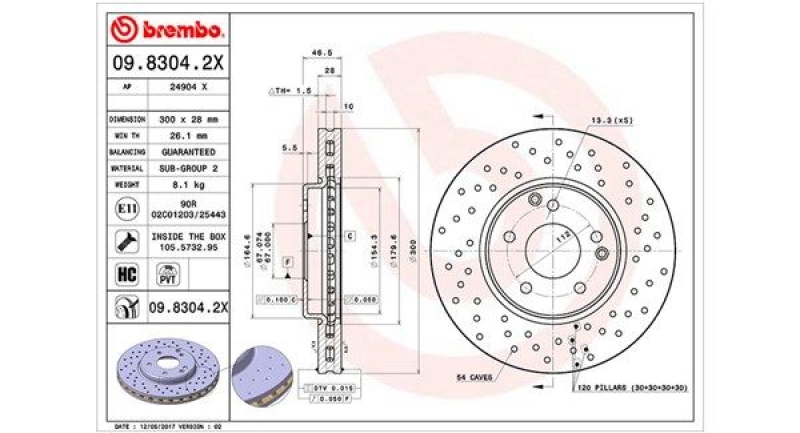 2x MAGNETI MARELLI Bremsscheibe