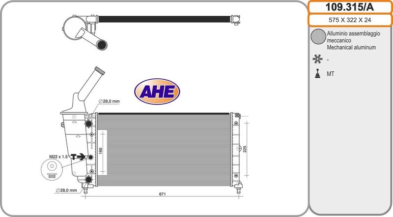 AHE Radiator, engine cooling