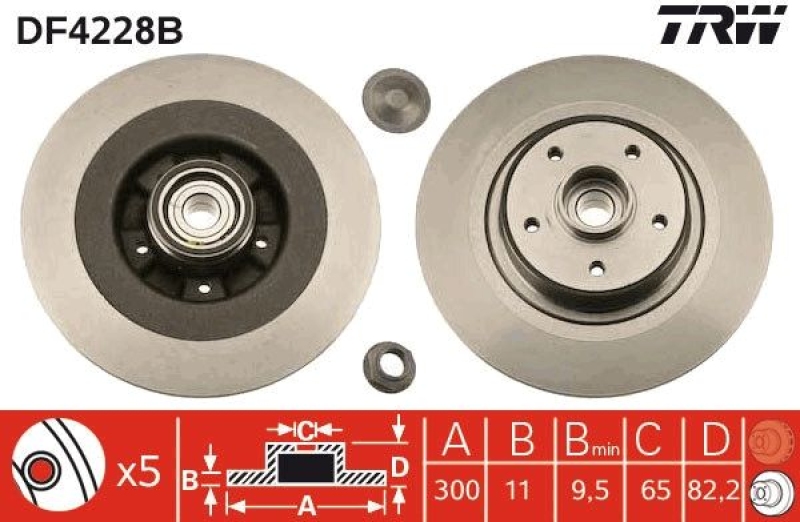 2x TRW Bremsscheibe