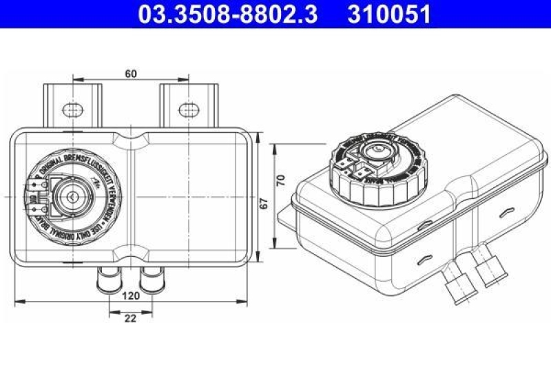 ATE Expansion Tank, brake fluid