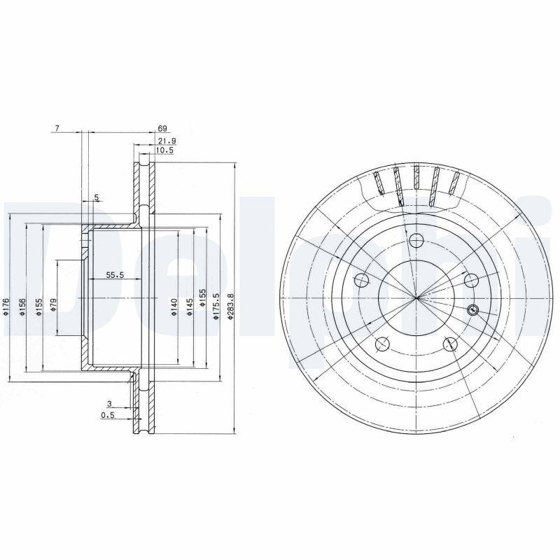 2x DELPHI Bremsscheibe BG2212
