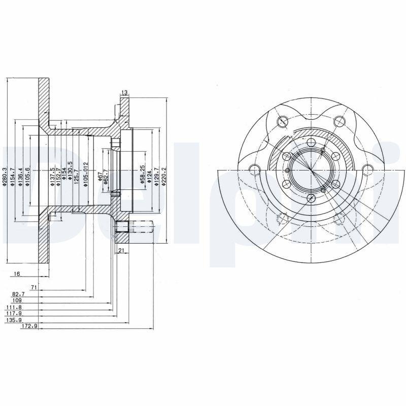 2x DELPHI Bremsscheibe