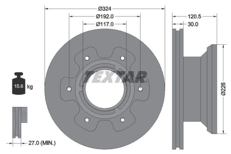 2x TEXTAR Bremsscheibe