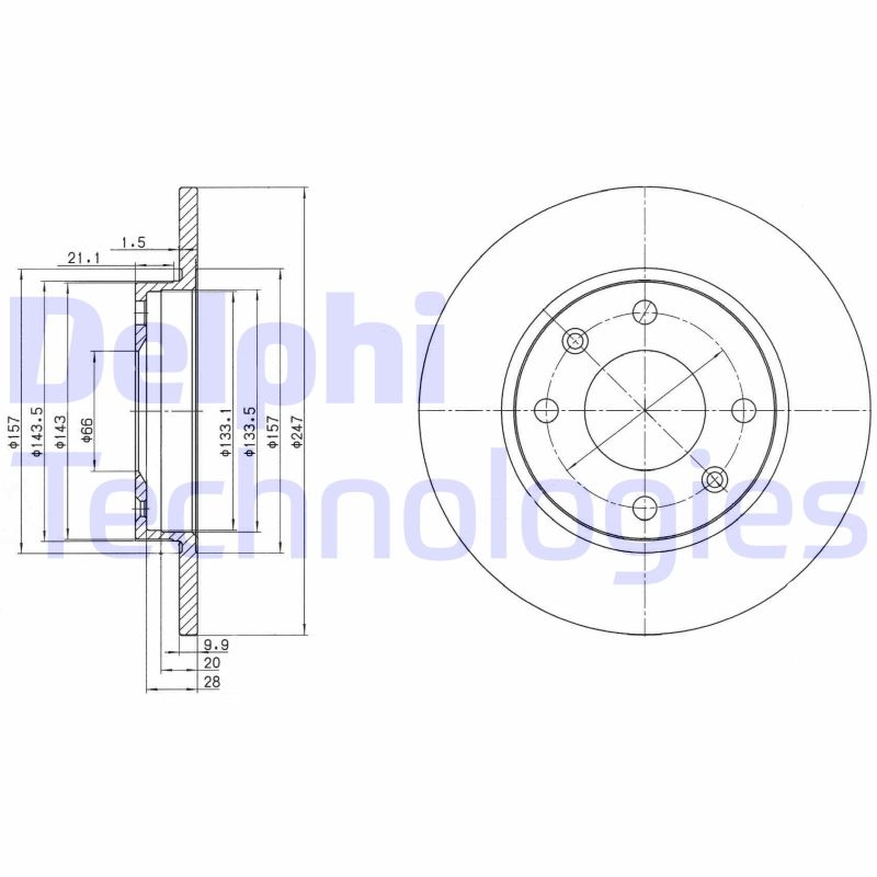 2x DELPHI Bremsscheibe