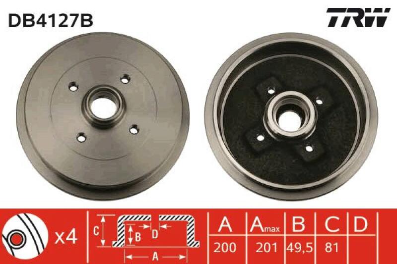 2x TRW Bremstrommel