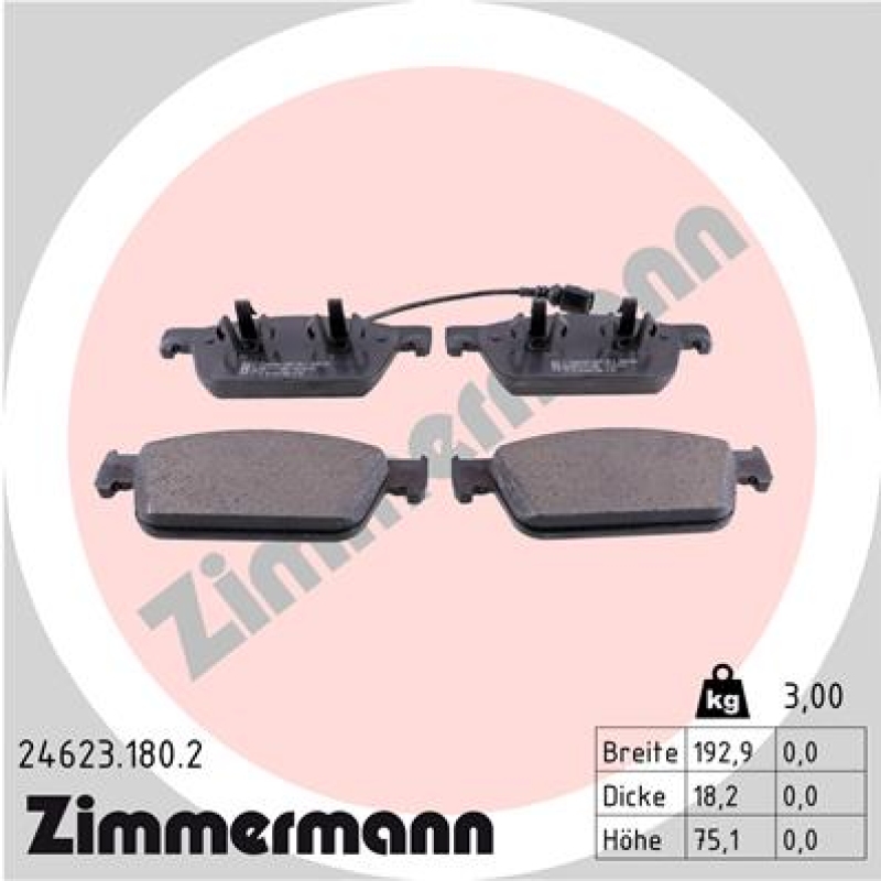 ZIMMERMANN Bremsbelagsatz, Scheibenbremse